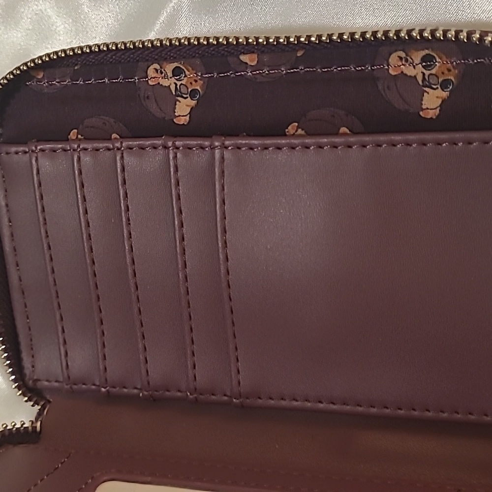 Loungefly Brown and Tan Zipper Wallet With Silver Hardware - Picture 9 of 11
